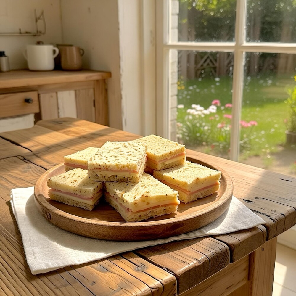 6 Sándwiches de Jamón y Queso en Pan Negro 6 Sándwiches de Jamón y Queso en Pan Negro