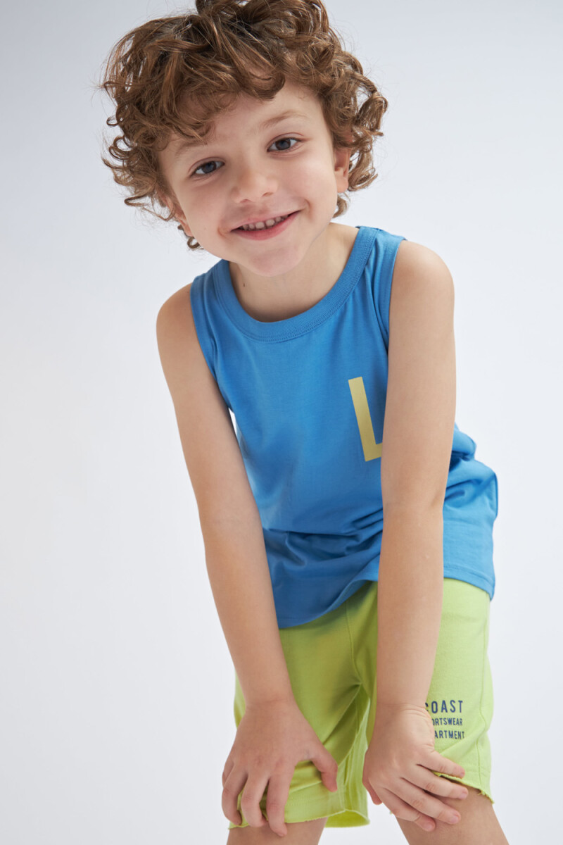 Camiseta sin mangas Hi- Azul Vibrante
