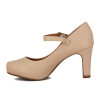 Zapato Formal Mujer Vizzano Taco Alto Beige