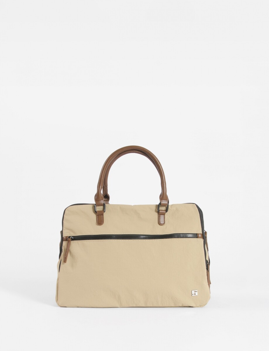 Briefcase para laptop con correa - beige 