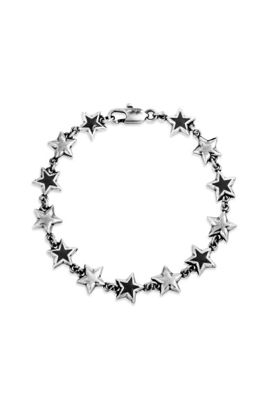 Black Enameled Stars Bracelet Negro