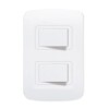 PLAQUETA 2 INTERRUPTORES UNIPOLARES BLANCOS MOLVENO Plaqueta 2 Interruptores Unipolares Blancos Molveno