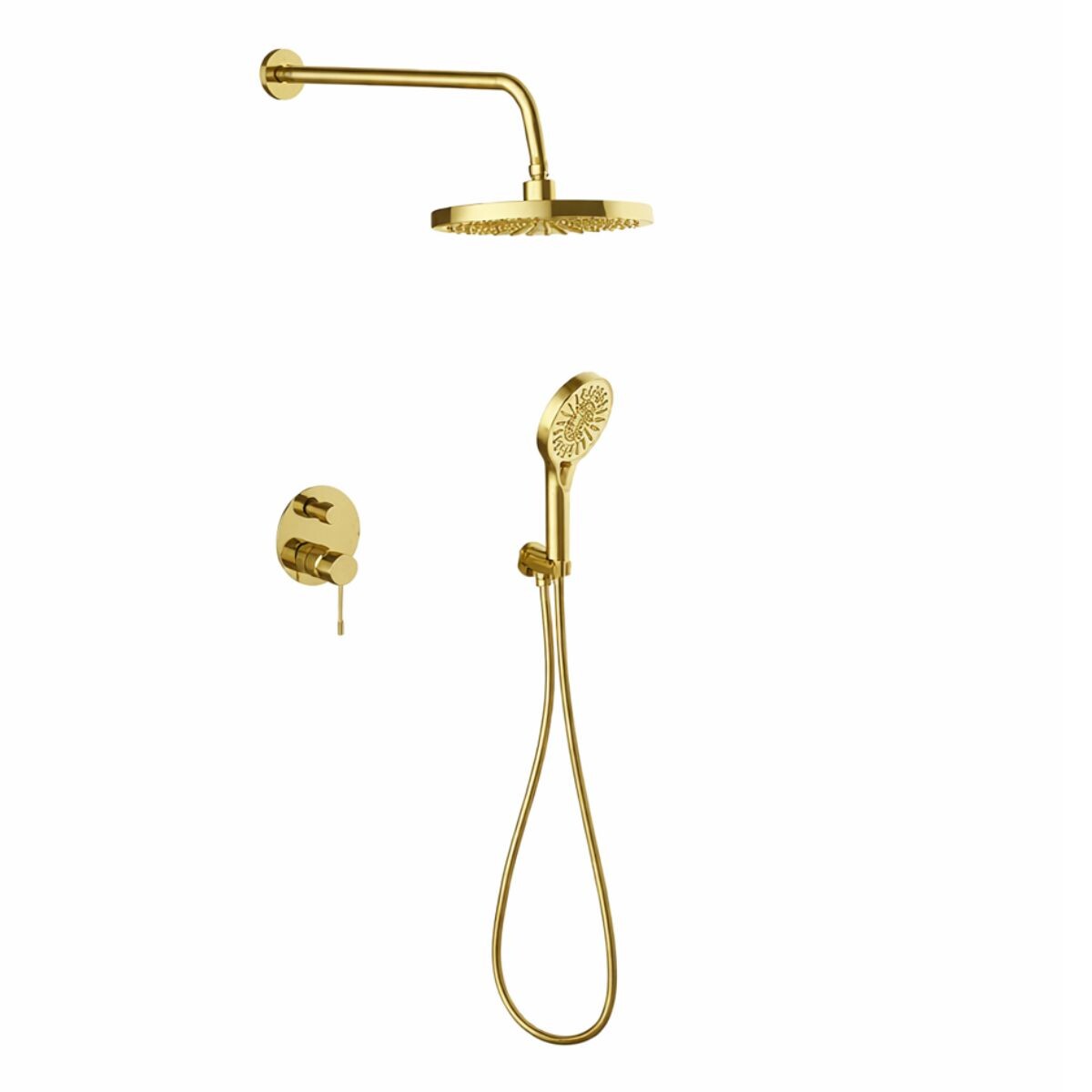 Grifería De Ducha Embutido Monocomando Signature Oro Cepillado 