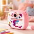 Cámara Infantil Instantánea Gatito con Doble Lente y Selfie ROSA
