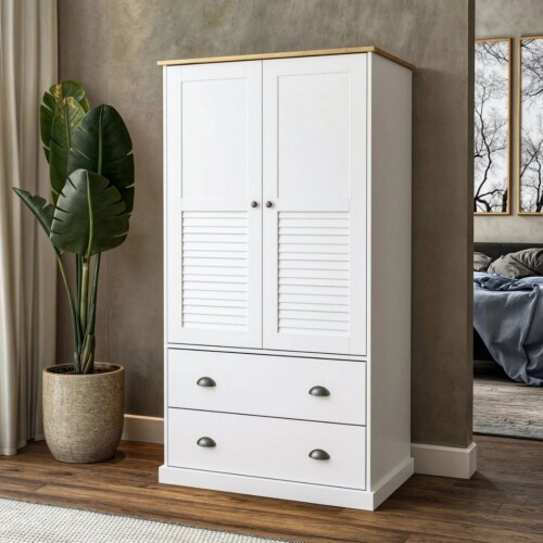 Ropero 2 Puertas 2 Cajones - Línea Valenciana - Blanco Ropero 2 Puertas 2 Cajones - Línea Valenciana - Blanco