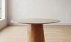 Mesa de Comedor Zara 1.2 Redonda - Línea Manhattan Vidrio - Blanco/Marrón