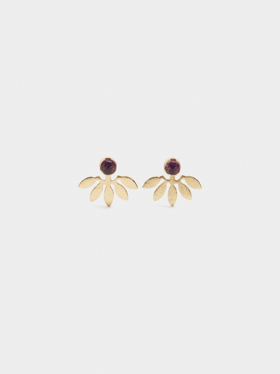Pendientes De Hoja Con Piedra dorado