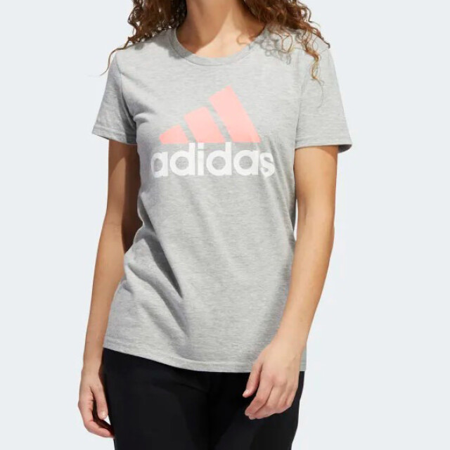 Remera de Mujer Adidas Badge Of Sport Basic Gris - Blanco - Rosa