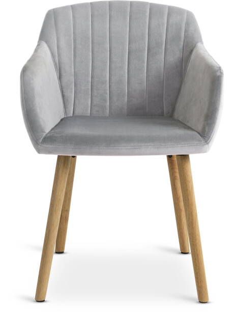 Silla de comedor ADSLEV terciopelo gris/nat Silla de comedor ADSLEV terciopelo gris/nat