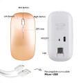 Mouse Inalámbrico Tipo Mac USB Recargable Dorado