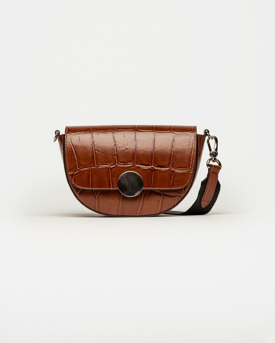 Bandolera The Circle en cuero croco - Cuoio 