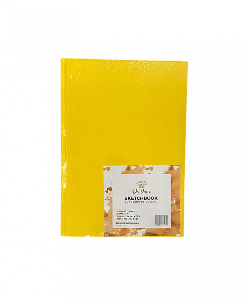 Sketchbook Cosido Da Vinci A4 100 hojas - Amarillo 