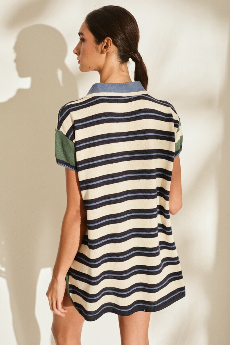 PRE VENTA VESTIDO SUN Azul Y Crudo