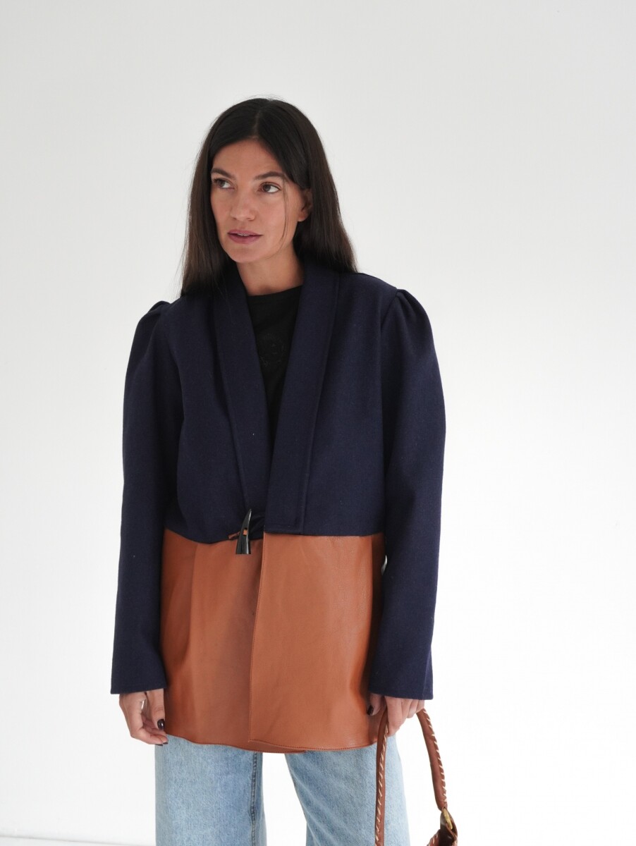 Blazer Office Lana - Azul / Camel 