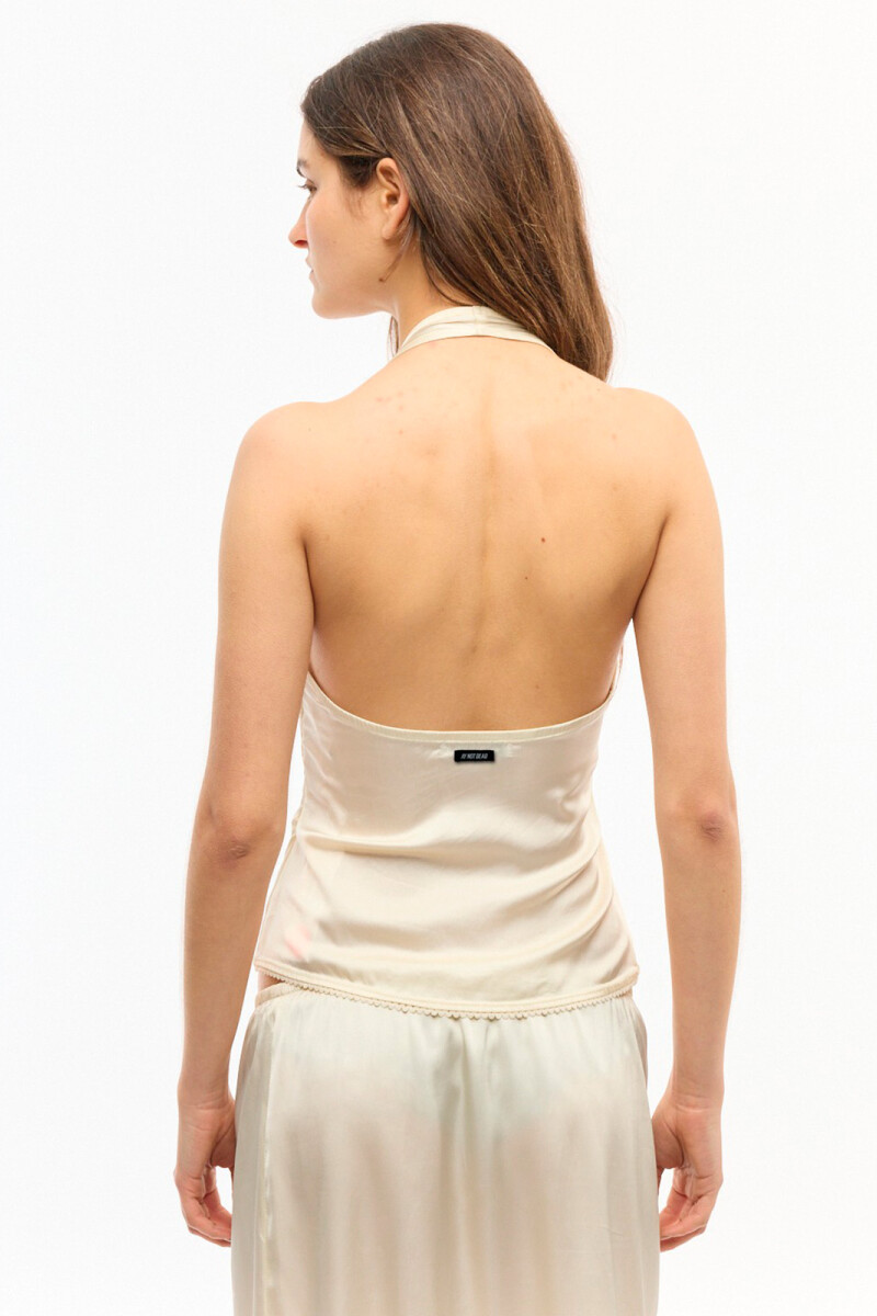 TOP HALTER SATIN Crudo