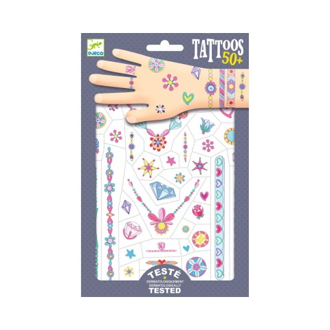 Set x50 Tatuajes removibles para niños Joyas de Jenni