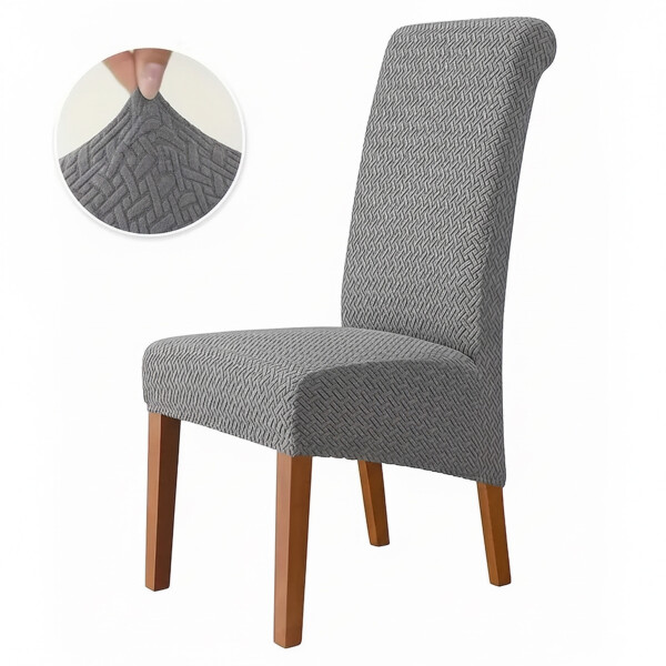 Funda Cubre Sillas Elastizado Lavable Tela Premium Textura Color Gris
