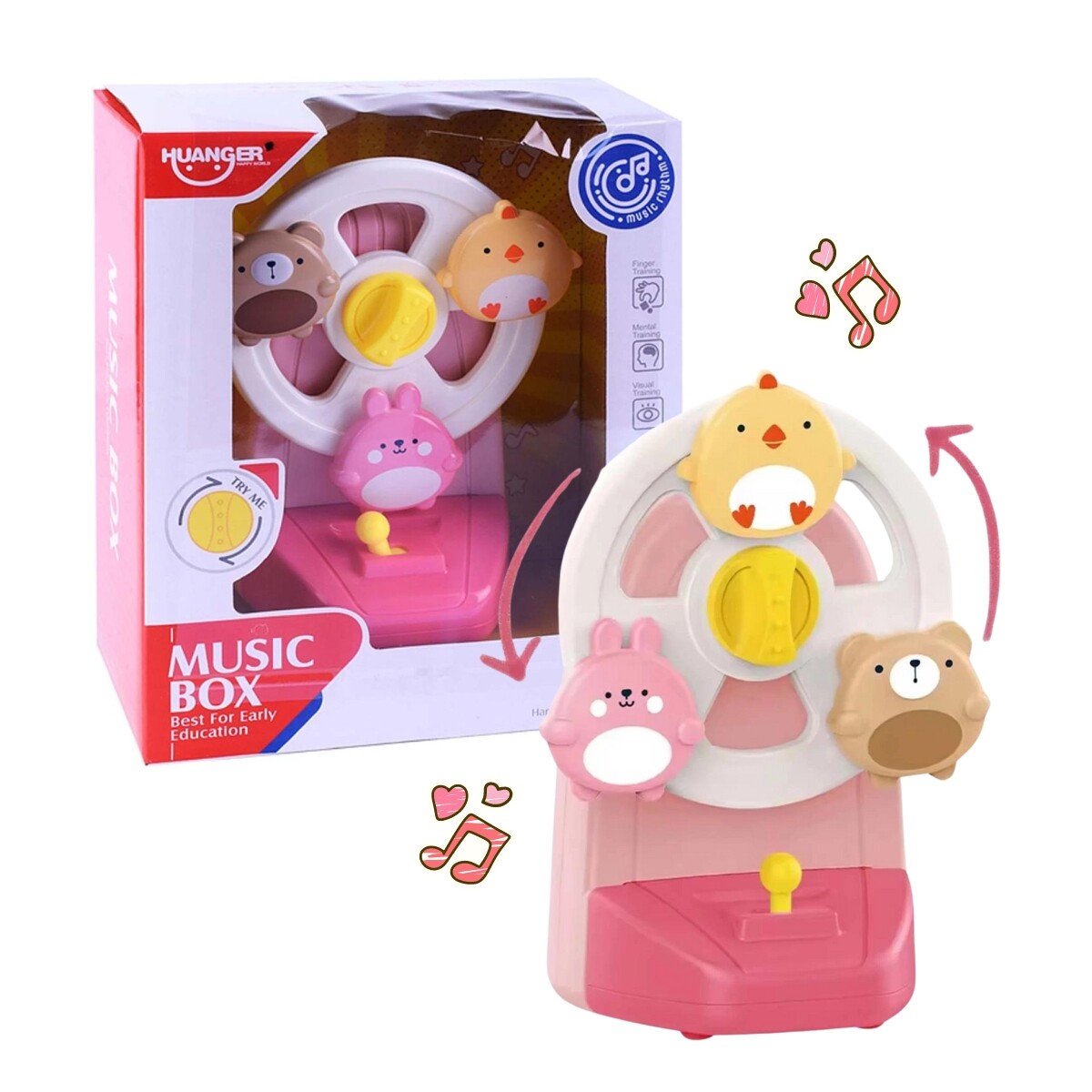 Juguete Huanger Rueda Fortuna Caja Musical para Cuna 