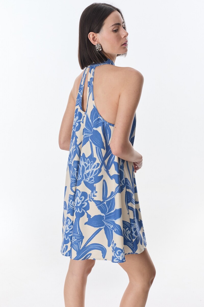 Vestido Mixture Flores Azul