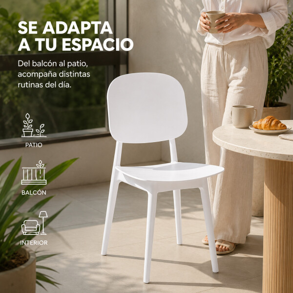 Silla Comedor ComboHome Visby Blanca Diseño Moderno Calidad Blanco 1