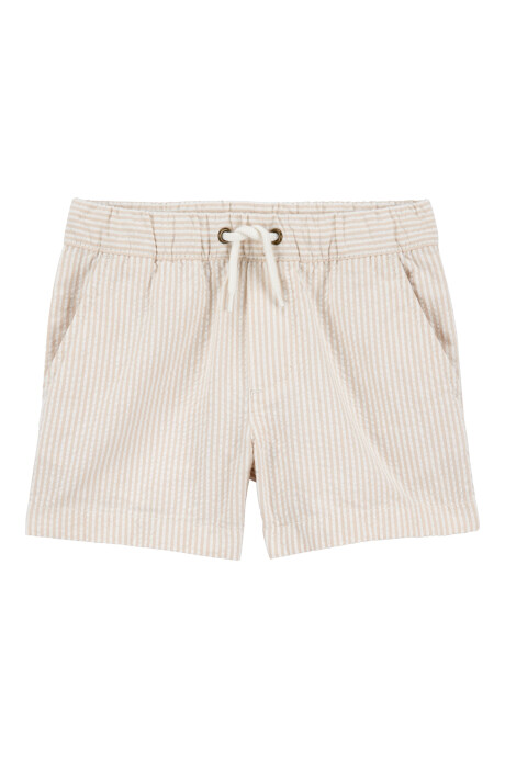 Short deportivo de algodón, diseño a rayas Short deportivo de algodón, diseño a rayas