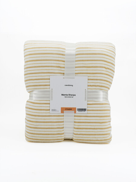 MANTA SHERPA PRINT 2 PLAZAS BEIGE (V)
