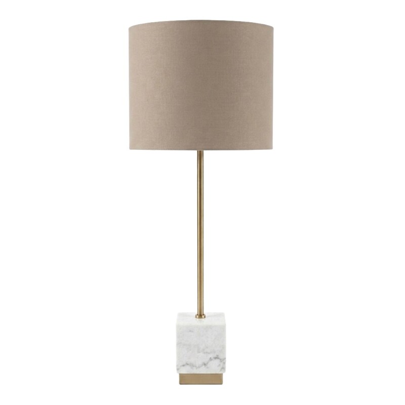 LAMPARA P/MESA BEIGE/BCO/DORADO Unica