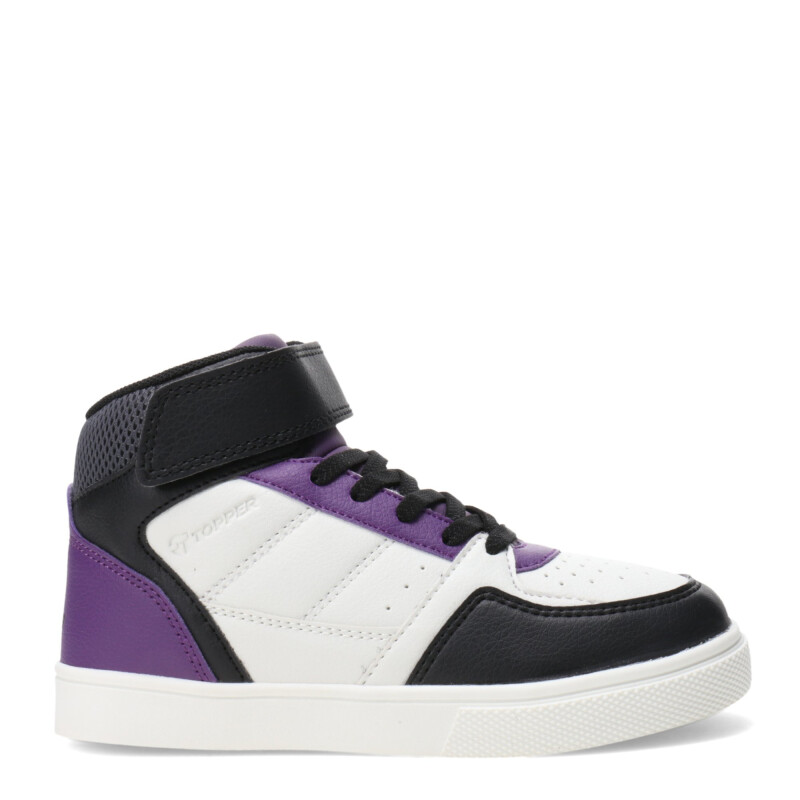Championes Infantiles Topper Costa II Mid Blanco - Negro - Violeta