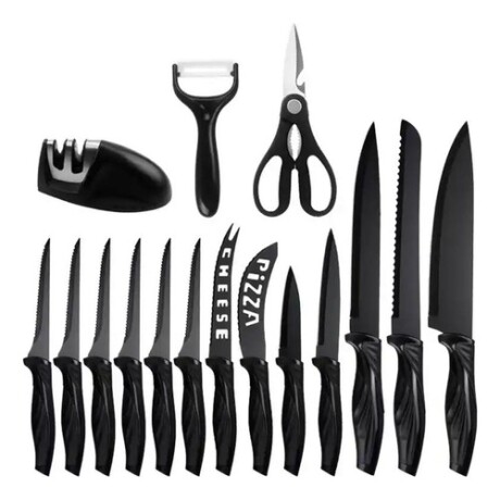 Set de Cuchillos Negros Cuori Spiga 17 Piezas Set de Cuchillos Negros Cuori Spiga 17 Piezas