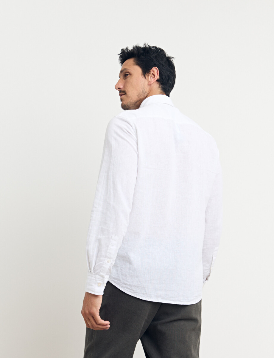 011665 CAMISA DE LINO HARRINGTON LABEL Blanco