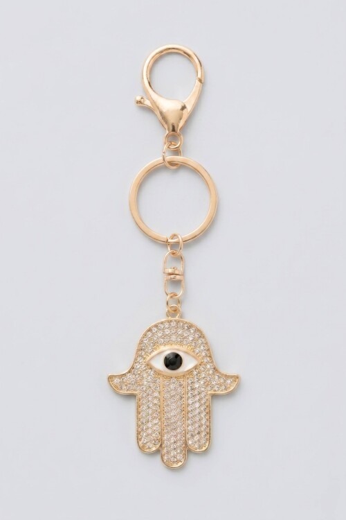 Llavero hamsa dorado