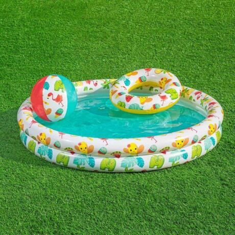 Piscina Bestway Infantil 137 L Inflable+ Aro+ Pelota Multicolor