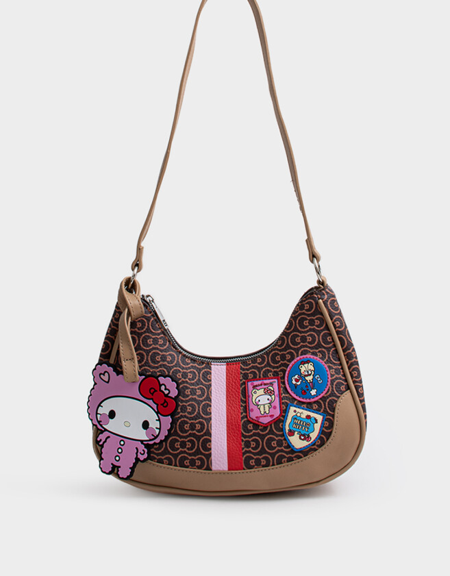 Bandoleras Estampados Bandolera Hobo Hello Kitty Kawaii - Marron Chocolate