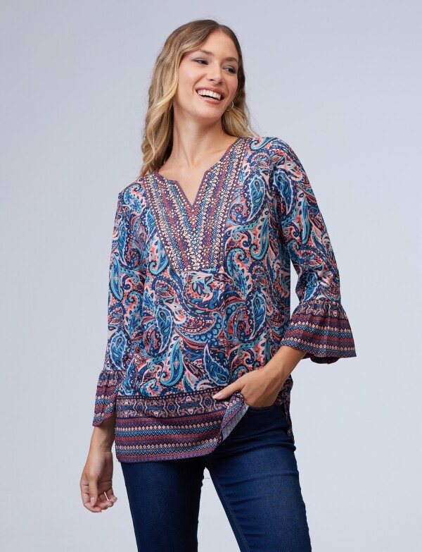 Blusa Print AZUL/MULTI