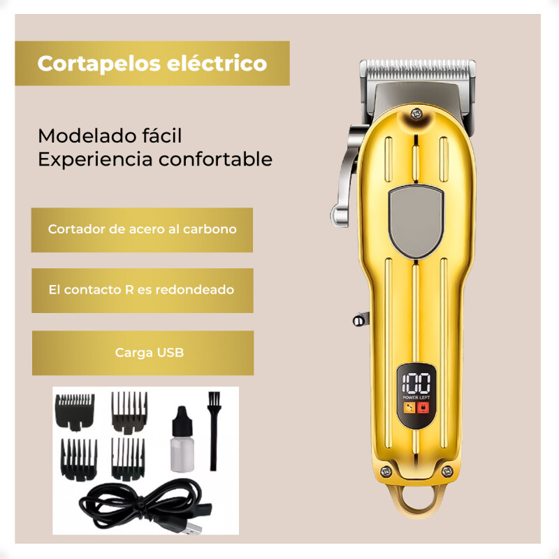 Cortadora de Pelo Profesional Recargable con Accesorios Dorada