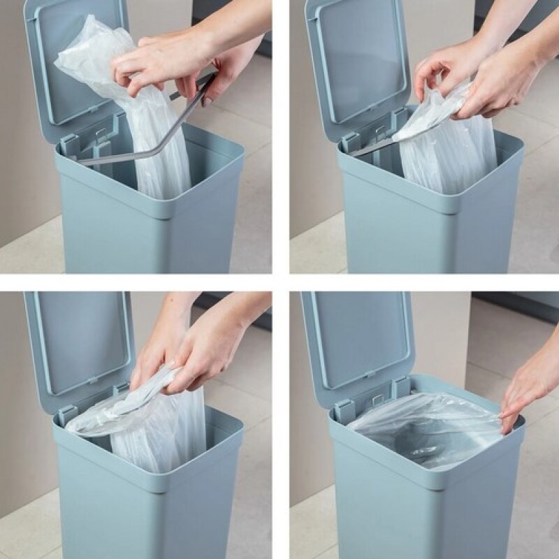 Papelera con pedal de 6 Lts Gris Oscuro
