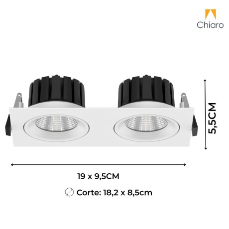 Embutido led CUADRADO DOBLE 20W móvil DIMERIZABLE 2700K BLANCO Embutido led CUADRADO DOBLE 20W móvil DIMERIZABLE 2700K BLANCO