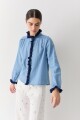 CAMISA SWIM JEAN CROCHET Celeste