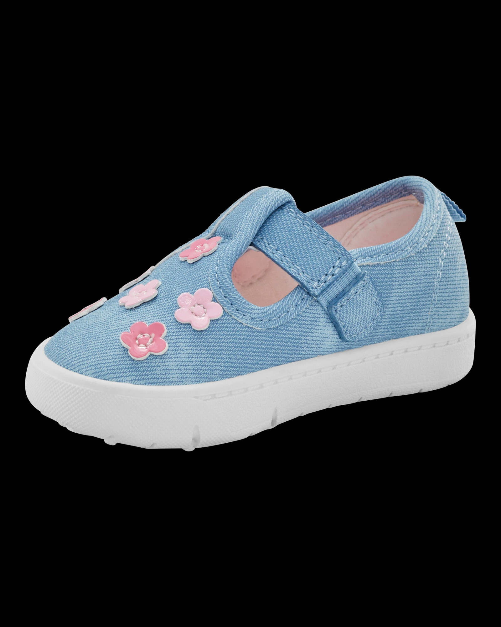 Championes denim, diseño floral Championes denim, diseño floral