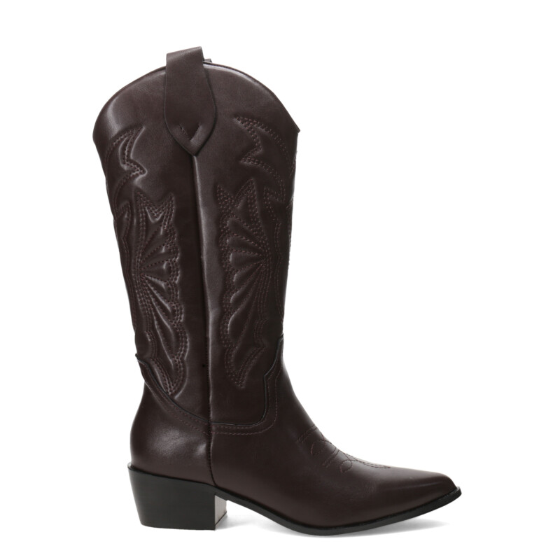 Botas de Mujer Miss Carol EDNA tejana con diseño en la caña Bordó