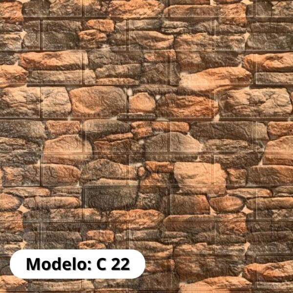 REVESTIMIENTO AUTO ADHESIVO 3D 70 X 77 CM X 3 MM - PIEDRA X 10 UNIDADES REVESTIMIENTO AUTO ADHESIVO 3D 70 X 77 CM X 3 MM - PIEDRA X 10 UNIDADES