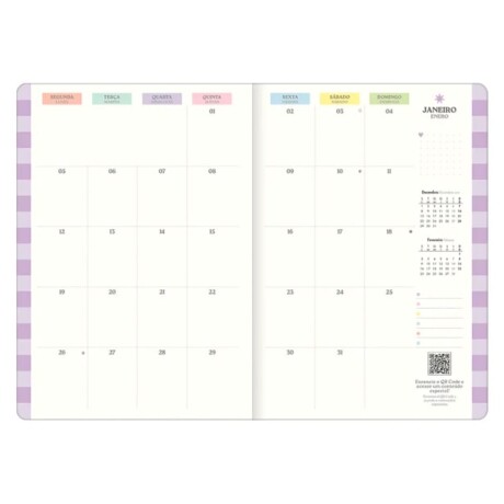 Agenda Tilibra 2026 Happy Mensual Rosada