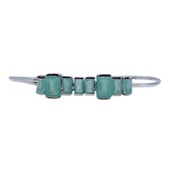 Brazalete Surat-Plata rodinada 925- Piedra Onix Paraiba-BR2016 conpiedra