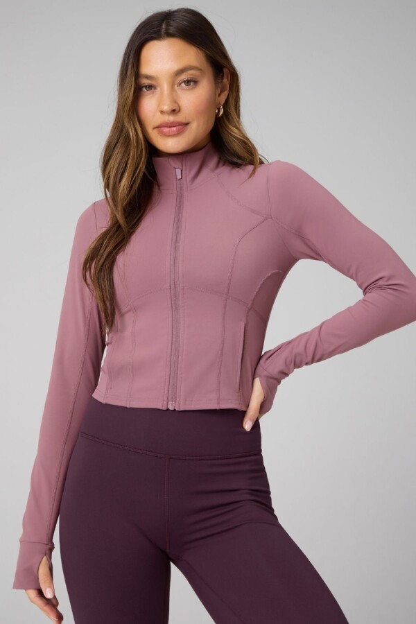 Casaca Perfect Storm Cropped Train Jacket Mujer Mushroom Mauve