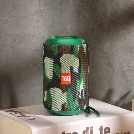 Parlante Cilindro Con Bluetooth Fm Usb Sd A Batería Camuflado