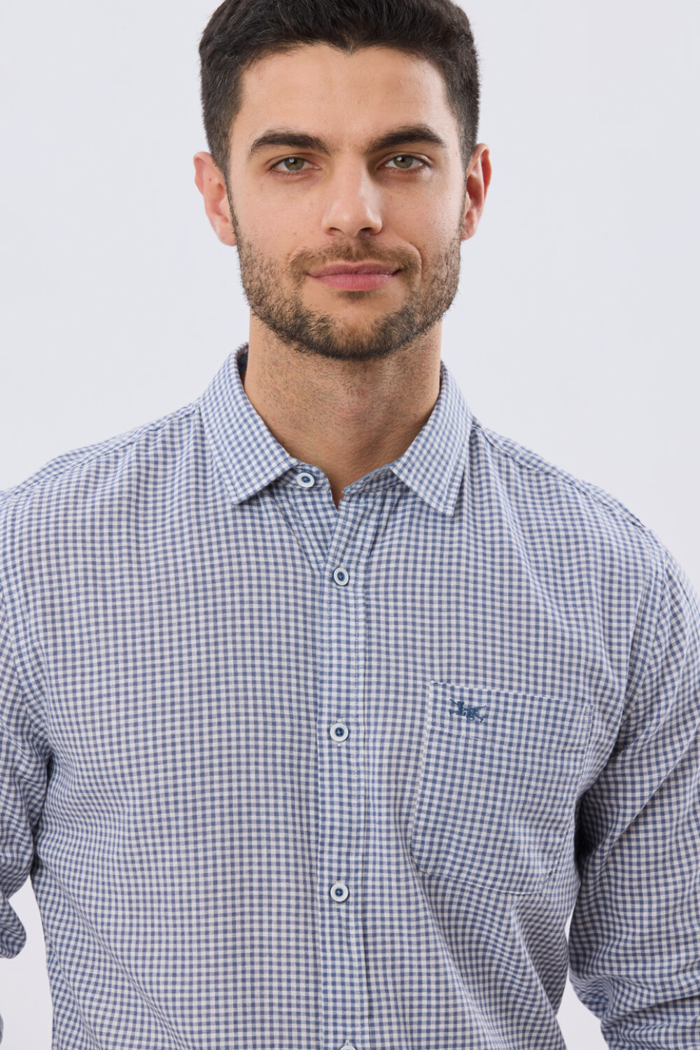 CAMISA CUADROS DE LINO Denim