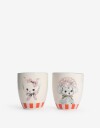 Artículos cocina Vasos y Botellas Set 2 Pocillos De Cerámica Antique Cat, 100 Ml Cada Uno. - Combinacion Tricolor