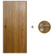 Puerta Desarmada Interior en MDF con Marco y Cerradura Lumax Marrón Claro Lisa Herraje Plateado