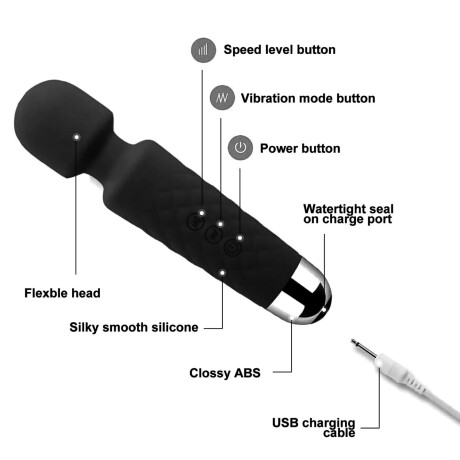 Vara Vibradora Massager USB Negro