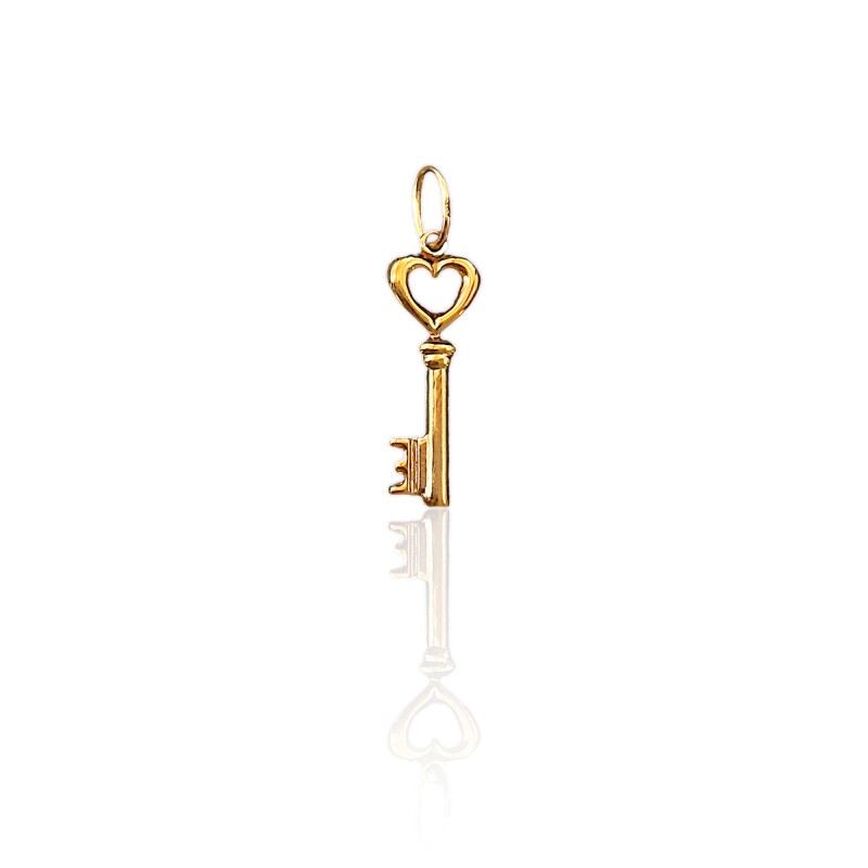 Dije Llave-Oro bajo-Sin piedra-CP8559 Sinpiedra